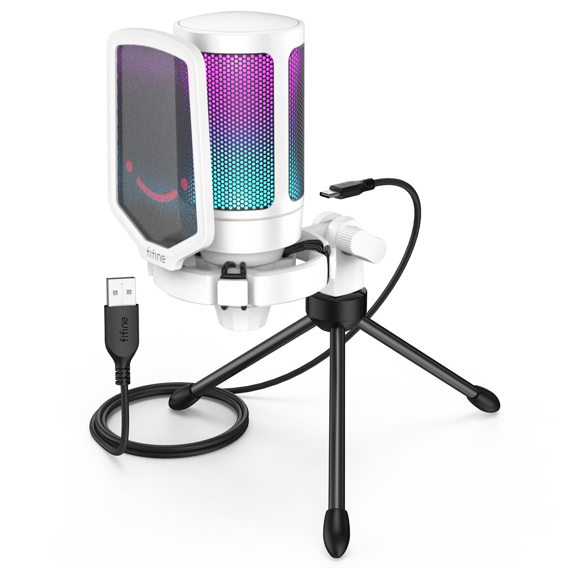 FIFINE AmpliGame USB RGB Streaming Podcasting Microphone