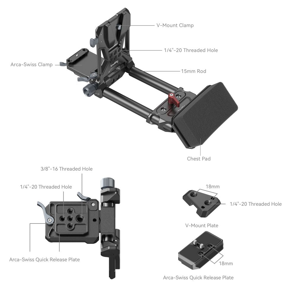 SmallRig Compact V-Mount Battery Mounting System 4063 4064  for Sony Canon Panasonic