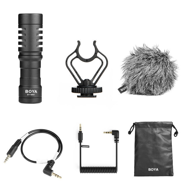 BOYA BY-MM1-B On-camera Shotgun Microphone for iPhone Android