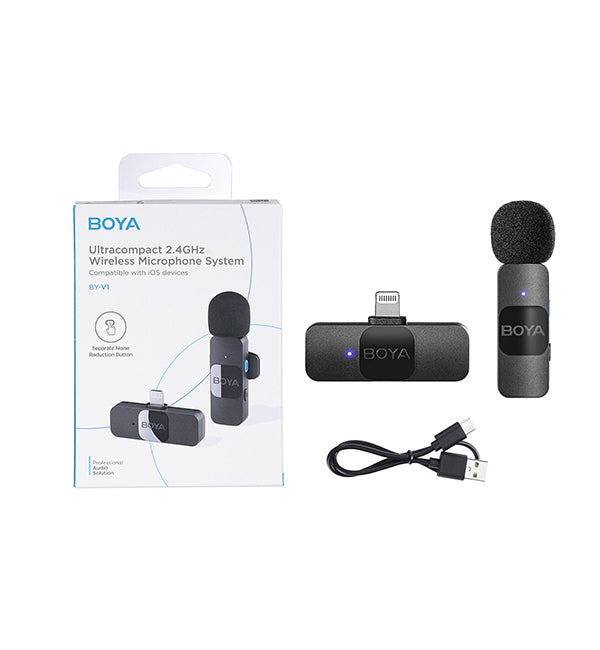 BOYA BY-V1/V10 Professional Wireless Lavalier Mini Microphone for iPhone iPad Android