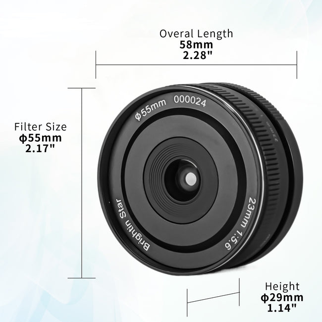 Brightin Star 23mm F5.6 Full Frame Manual DSLR Camera Lens