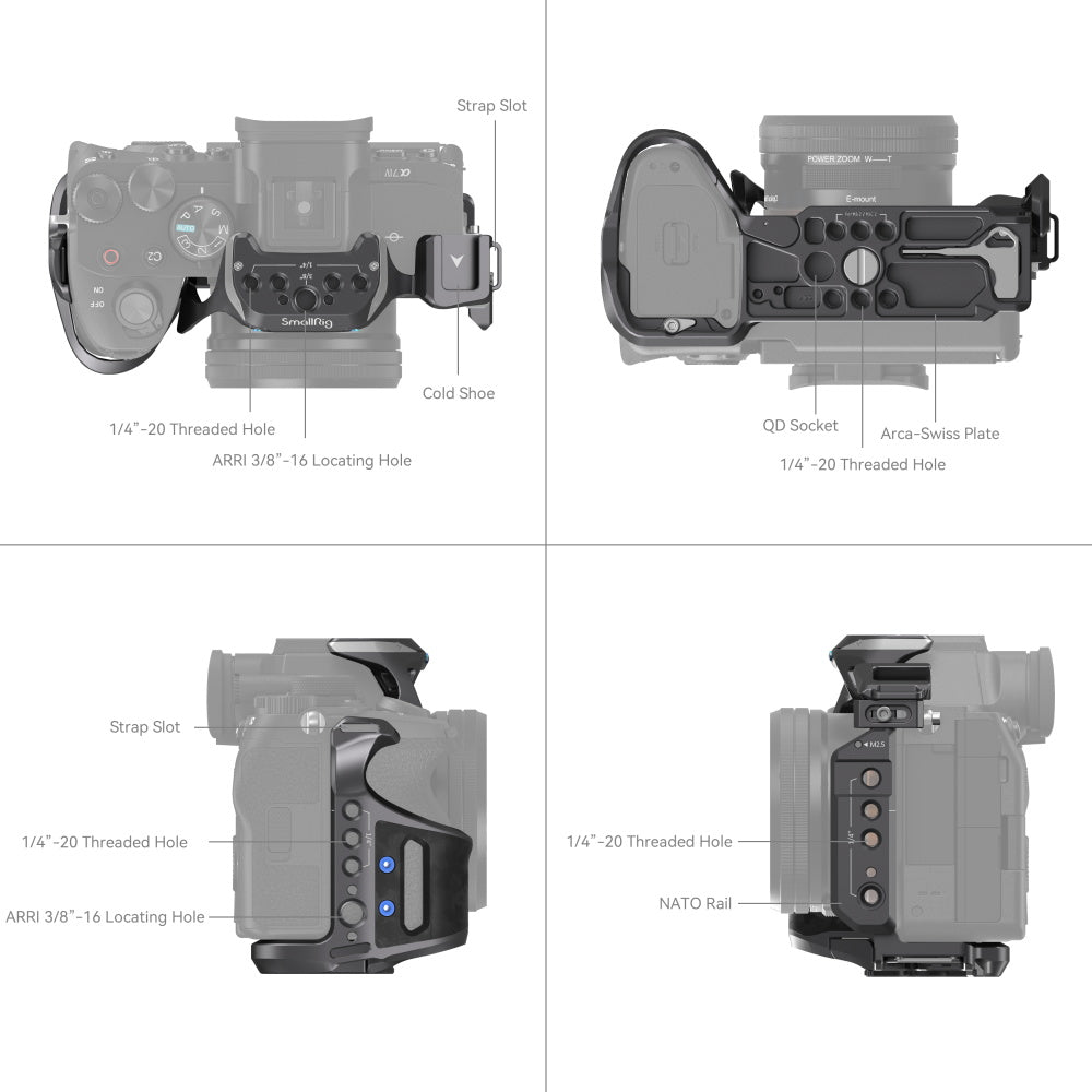 SmallRig Basic Cage Kit for Sony Alpha 7R V  Alpha 7 IV  Alpha 7S III 3708