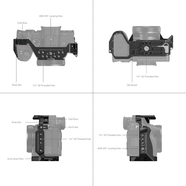 SmallRig Full Camera Cage for Sony Alpha 7R V/Alpha 7 IV/Alpha 7 S III/Alpha 1/Alpha 7R IV 3667