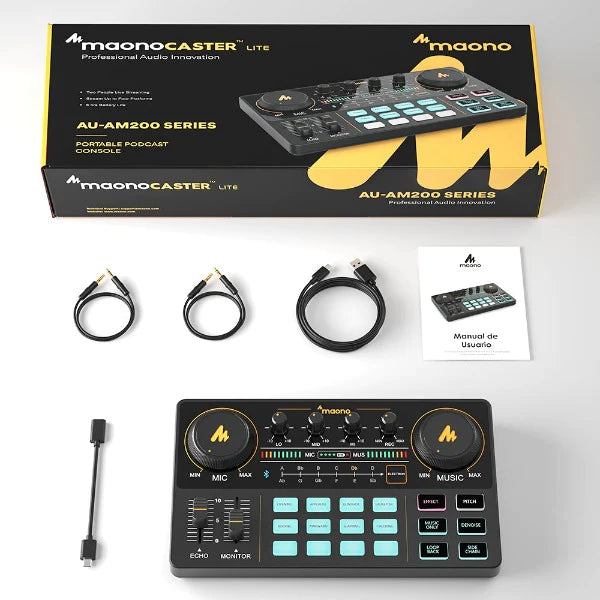 MAONO CASTER LITE AM200 Audio Interface Microphone Mixer Sound Card