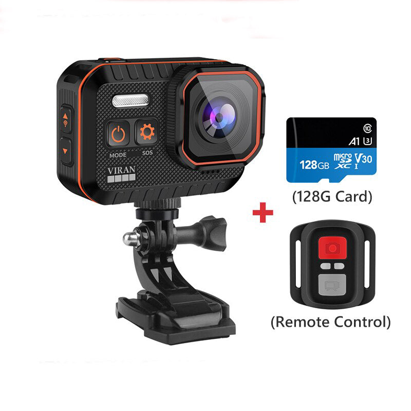 VIRAN 4K Action Camera With Remote Control LED Light