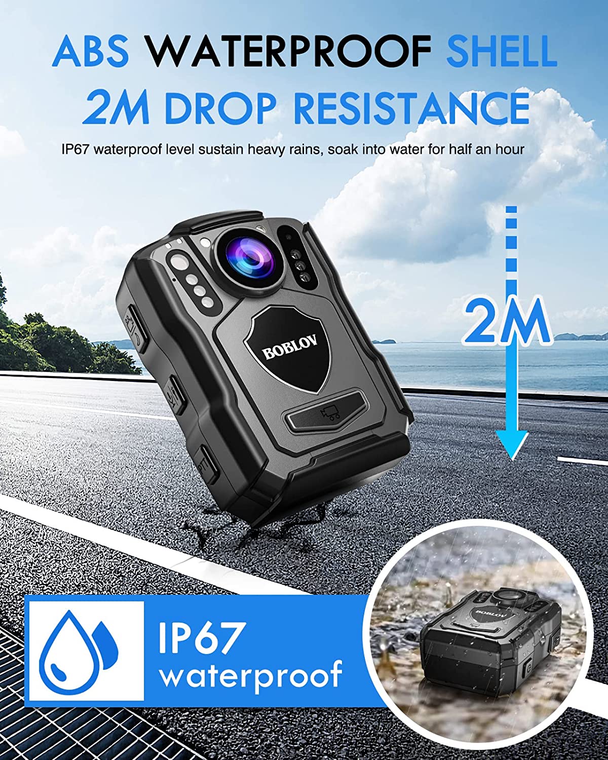 BOBLOV M5 1440P Police Recorder 4200MAH Battery Body Camera