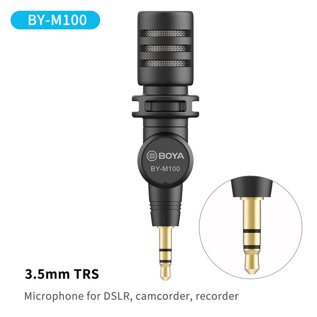 BOYA BY-M110/100 3.5mm TRRS Mini Smortphone Microphone