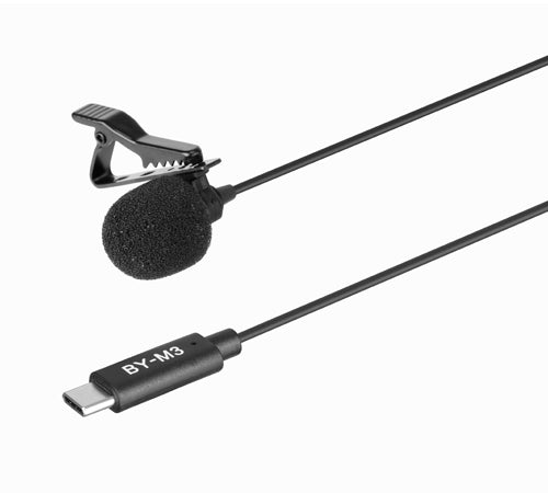 BOYA BY-M3D Microphone Dual Head Lavalier Lapel Condensador Microfone