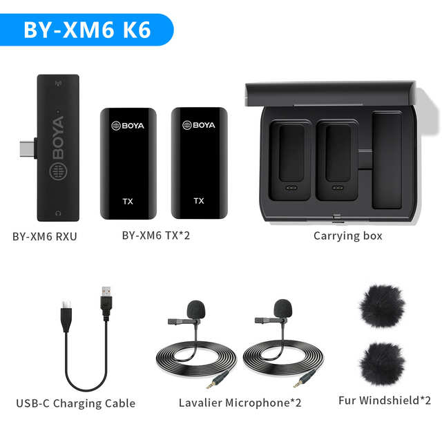 BOYA BY-XM6-K5-K6  2.4GHz dual-channel wireless microphone for USB-C ports