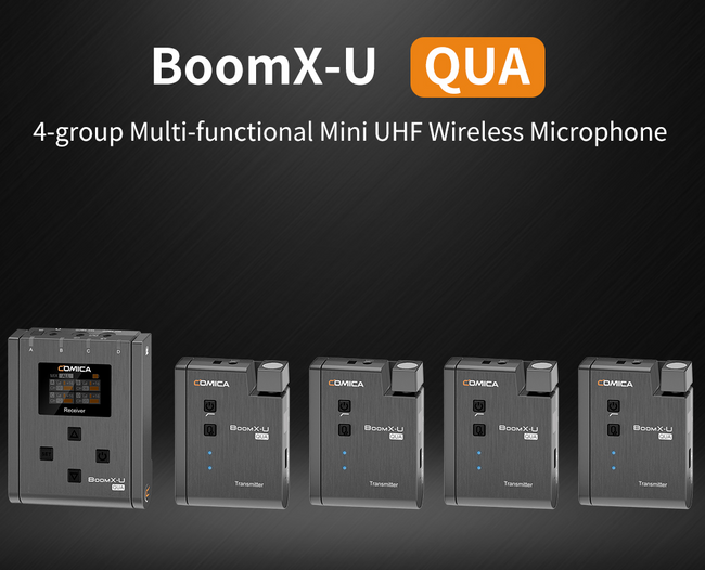 Comica BoomX-U QUA 4-group Multi-functional Mini UHF Wireless Microphone