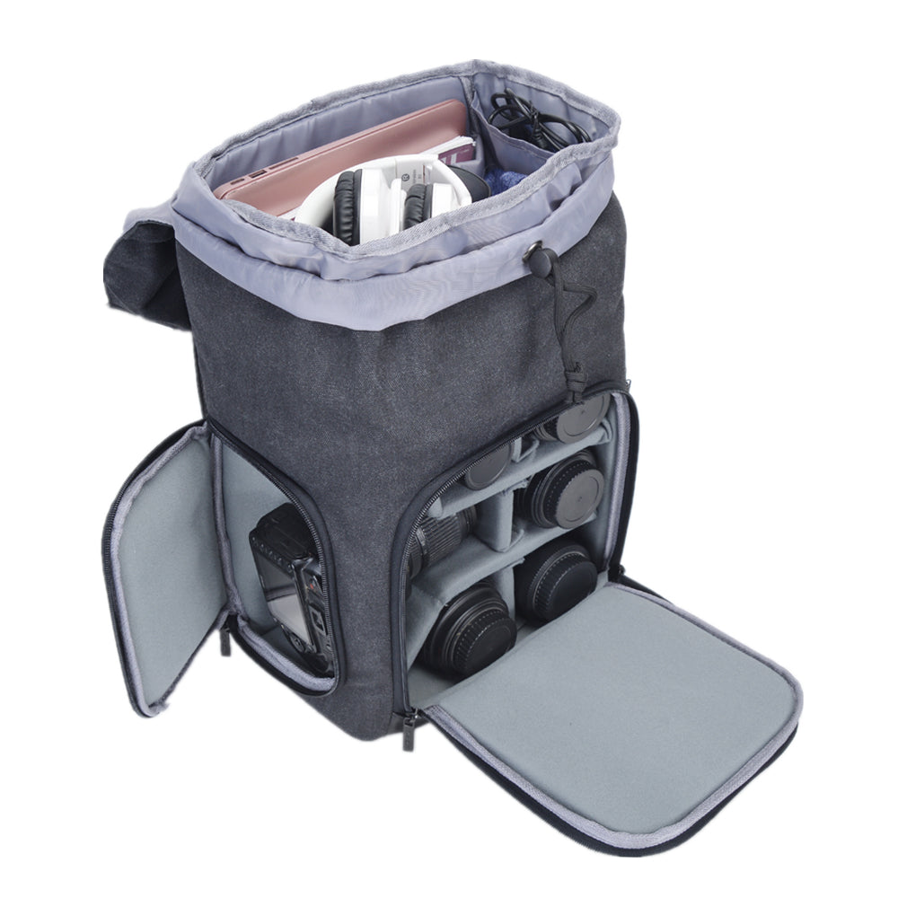 CADEN M8-CN Black Large Capacity Shockproof DSLR Cameras Backpack