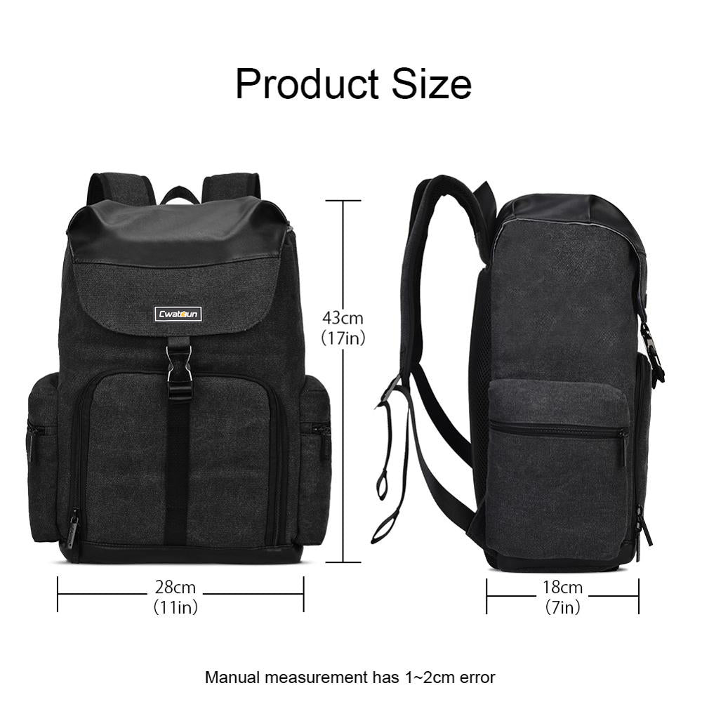 CADEN M8 Black Wear-resistant Large Capacity DSLR Cameras Backpack