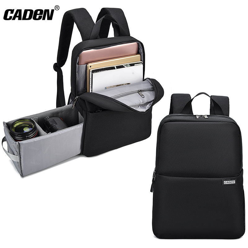 CADEN L4 Black Wear-resistant Large DSLR Cameras Backpack