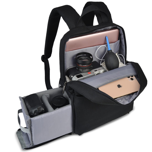 CADEN L4 Black Wear-resistant Large DSLR Cameras Backpack