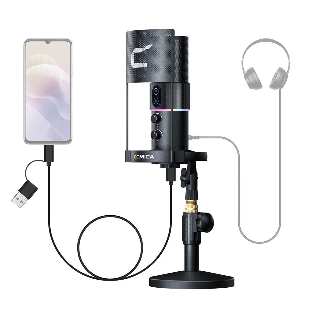 Comica-STA-U2D  RGB Cardioid Condenser USB Microphone Kit