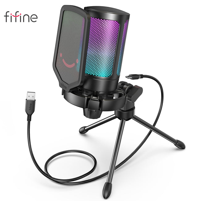 FIFINE A6V USB Gaming Microphone Kit for PC,PS4/5