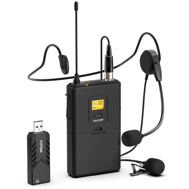 Fifine 031B Wireless Lavalier Microphone For Recording & Podcast