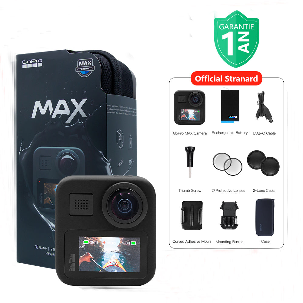 GoPro MAX 360 Waterproof Action Camera - Camera W/Touch Screen - Spherical  5.6K30 HD Video - 16.6MP 360 Photos - 1080p Live Streaming Stabilization 