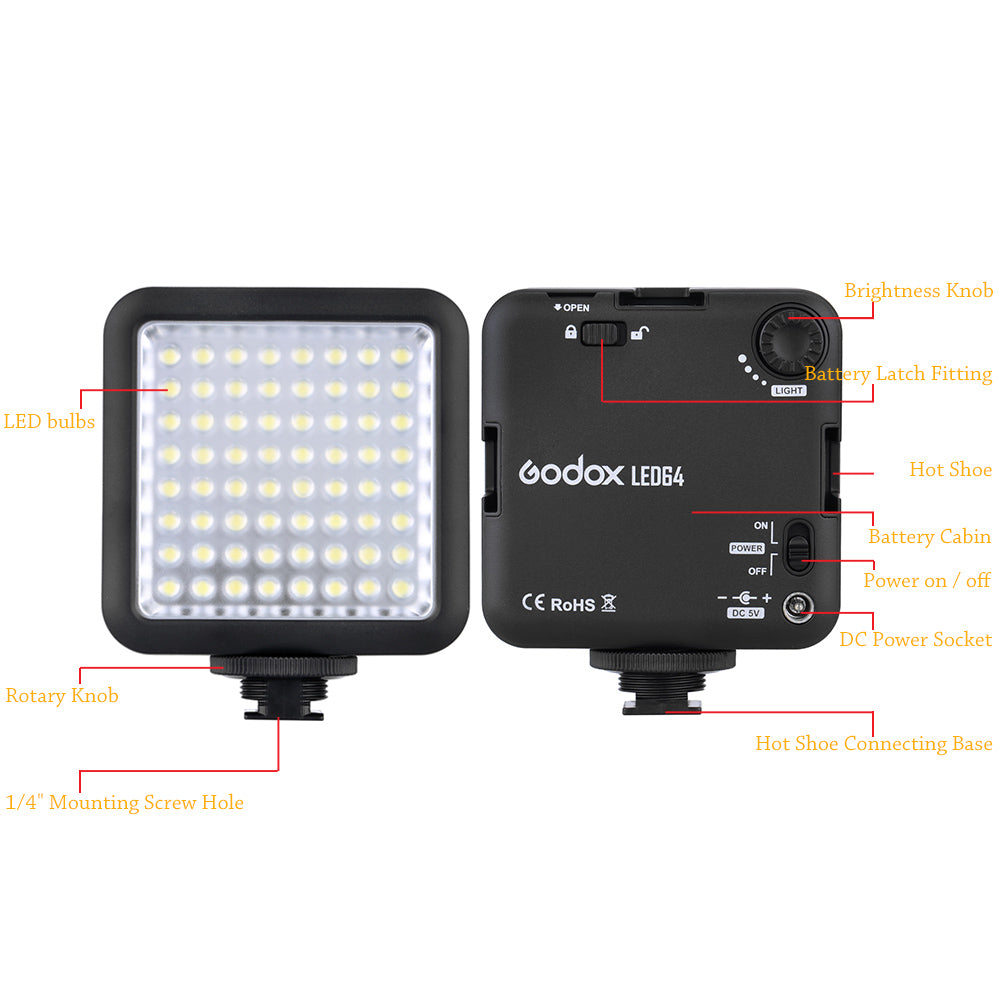 Godox LED64 64 LED Video Light for DSLR Camera