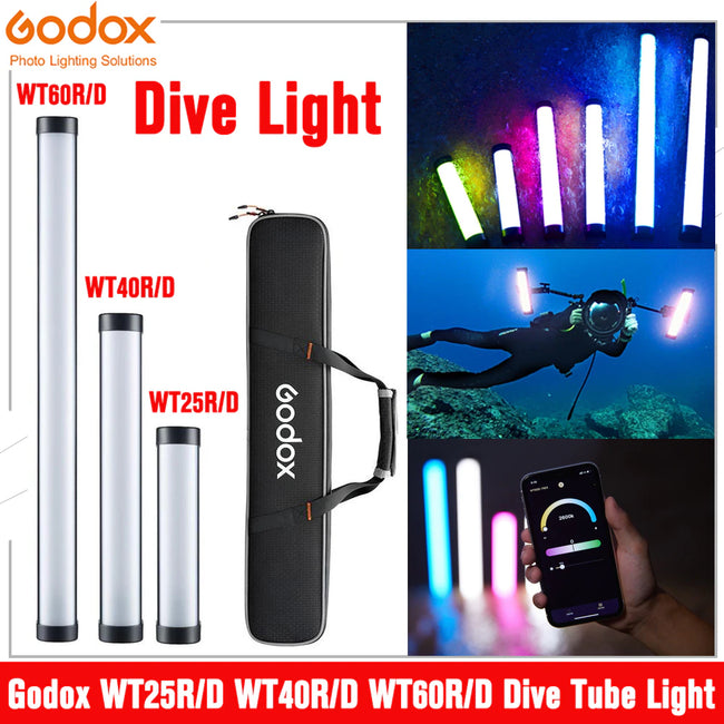 Godox WT25D WT40D WT60D Day light WT25R WT40R WT60R RGB  Dive Tube Light