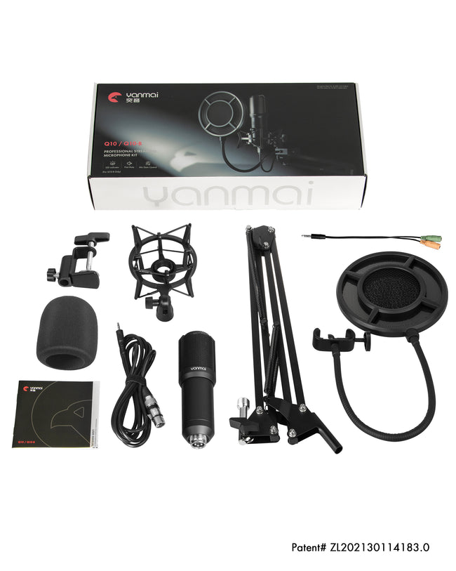 Yanmai Q10B Professional Condenser Usb Desktop Streaming Microphone Kit