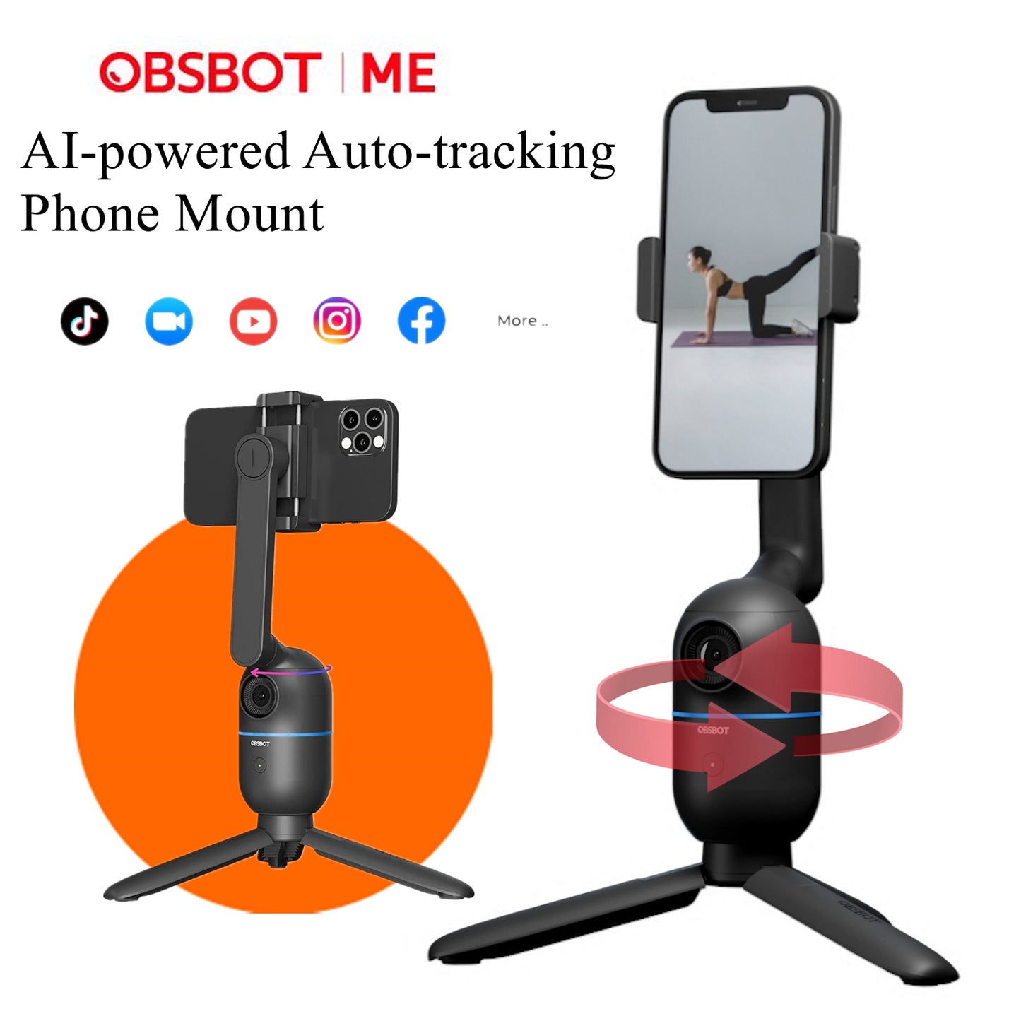 OBSBOT Me AI-powered Selfie Phone Mount Gimabal