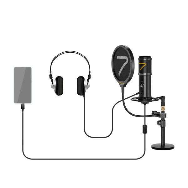 7RYMS Condenser USB Microphone SR-AU01-K2 PC Microphone Kit