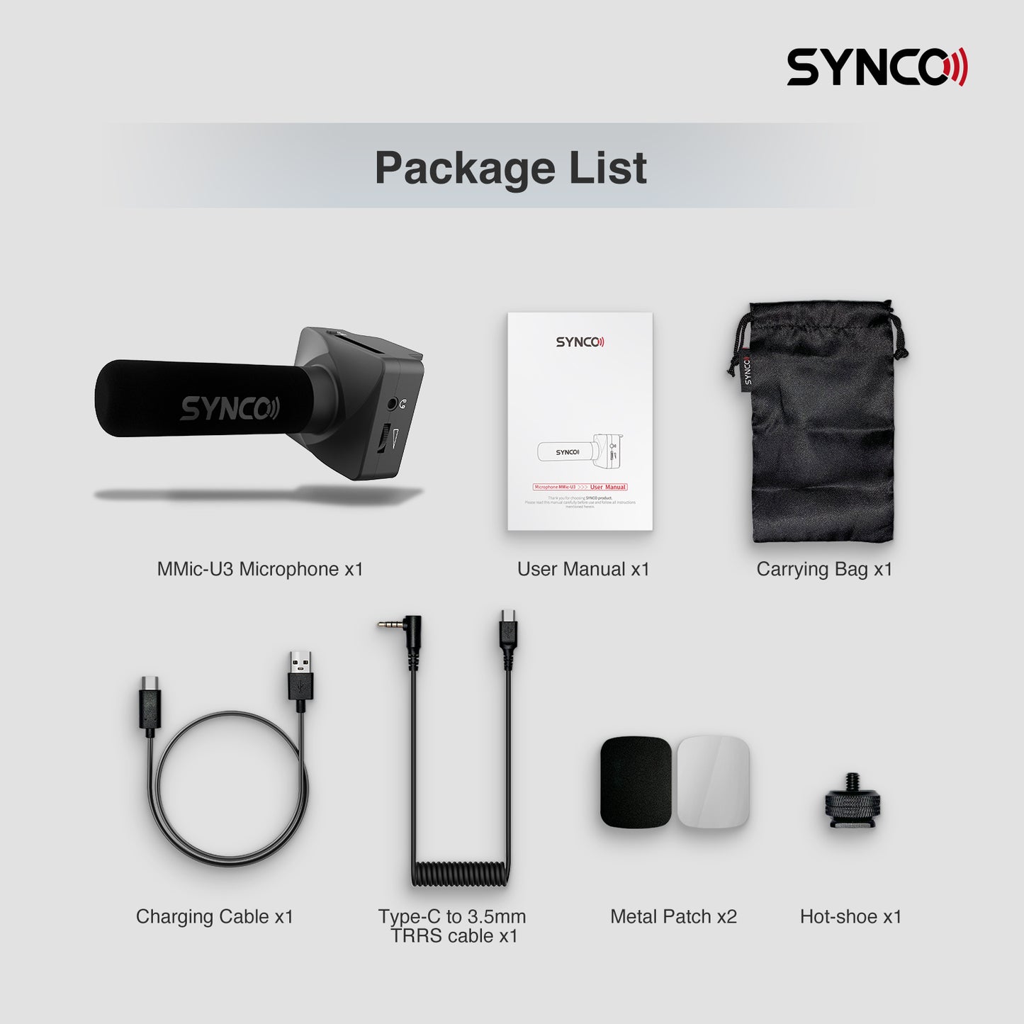 SYNCO MMIC U3 Cardioid Microphone for Smartphone Camera