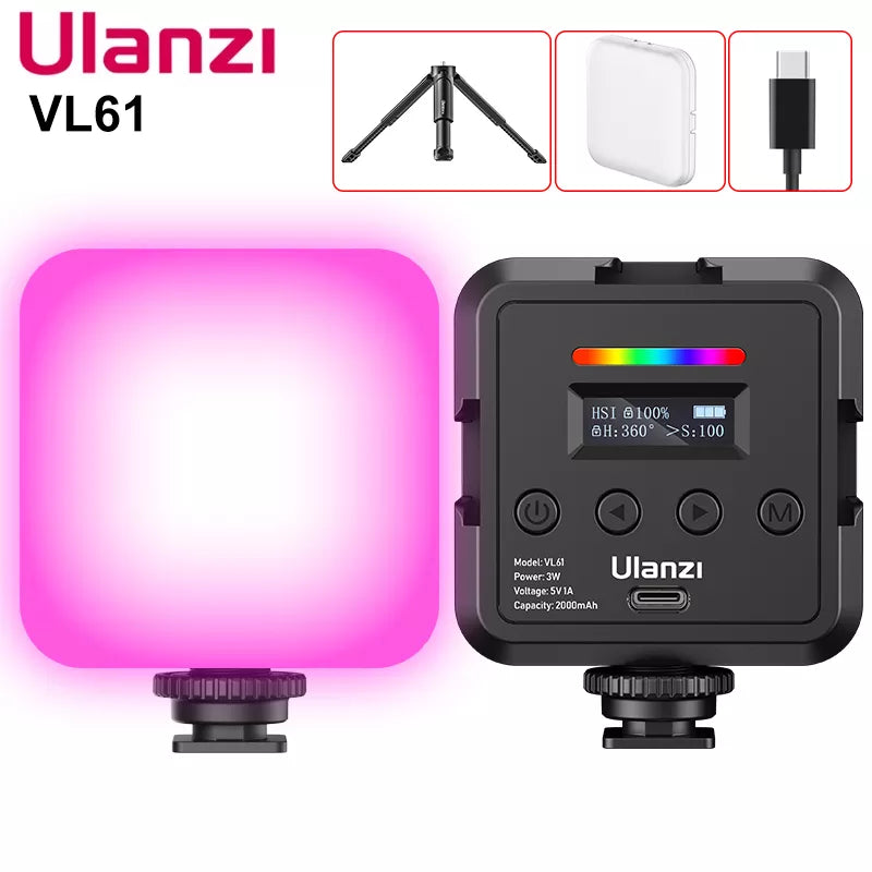 Ulanzi VL61 8W Mini RGB Video Light with Diffuser