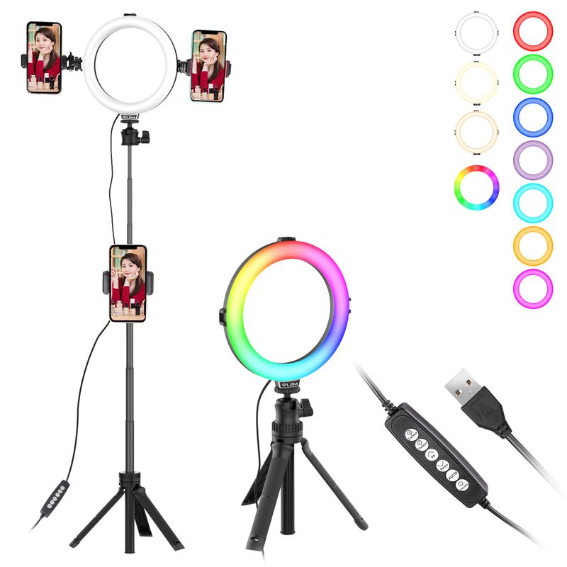 VIJIM K9 RGB Selfie Round Ring Live Stream Light Kit