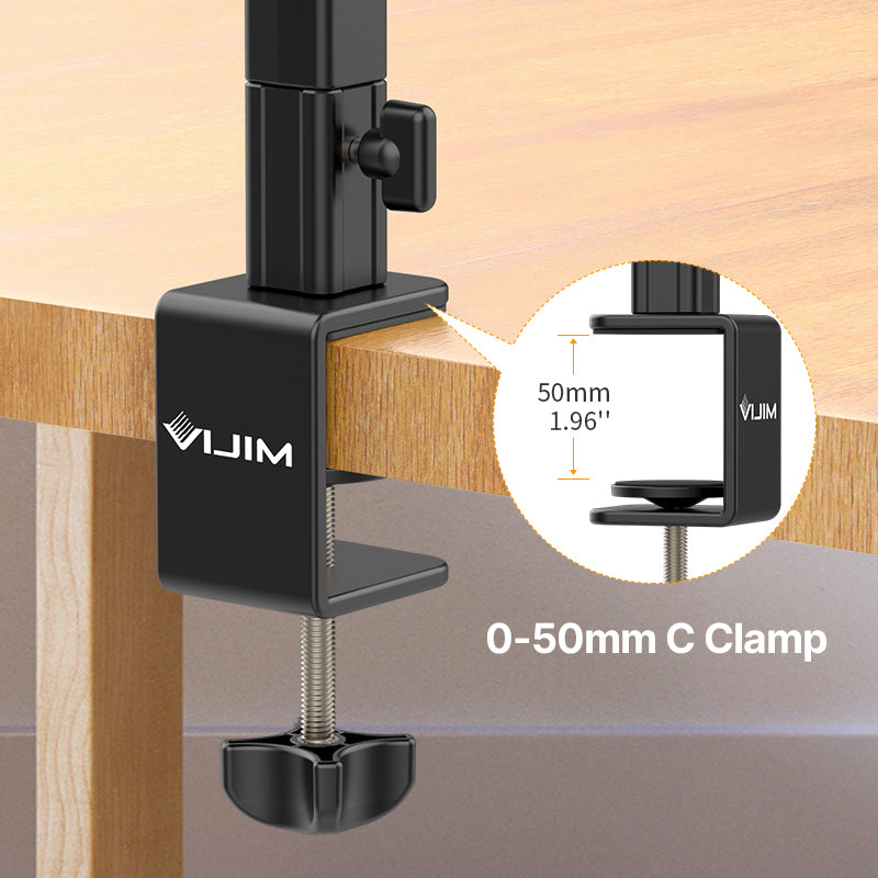 VIJIM LS25 C-clamp Flexible Desktop Light Stand Microphone Holder