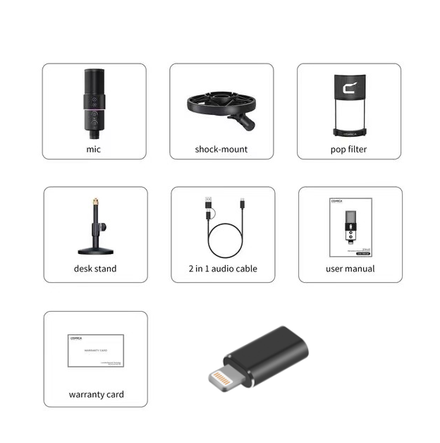 Comica-STA-U2D  RGB Cardioid Condenser USB Microphone Kit