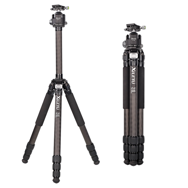 XILETU X324C+LG52 Professional Photography Carbon Fiber Tripod Kit