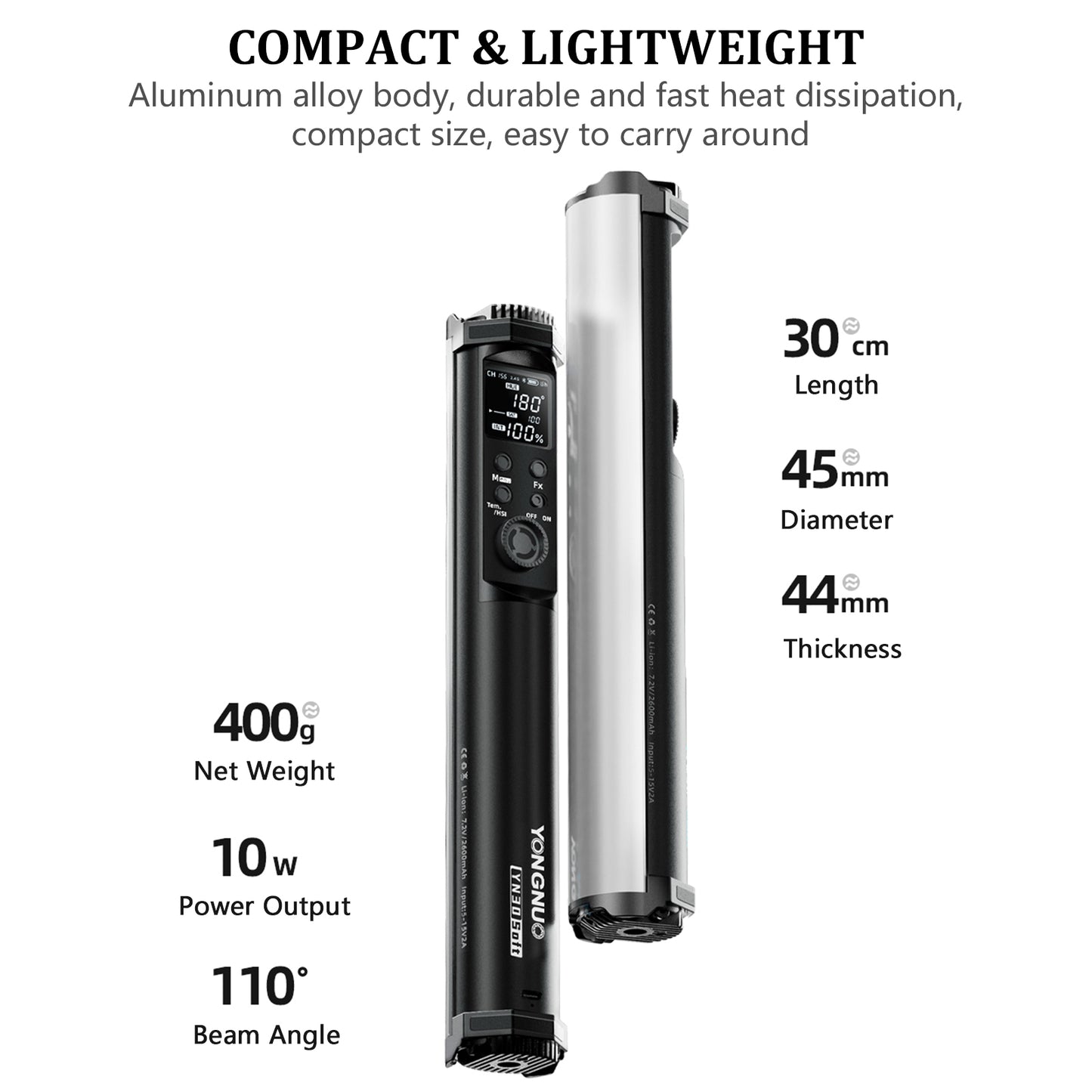 YONGNUO YN30 SOFT Magnetic RGB Tube Light Handheld Fill Light